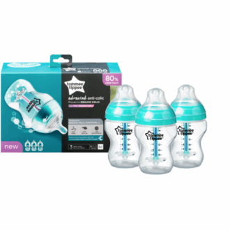 Tommee Tippee 3 Advanced Anti-Colic Bottles 0m+ 260ml 3pk (BLUE)