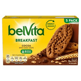 BelVita Breakfast Biscuits  Cocoa with Choc chips  5 Pack 5 x 45g