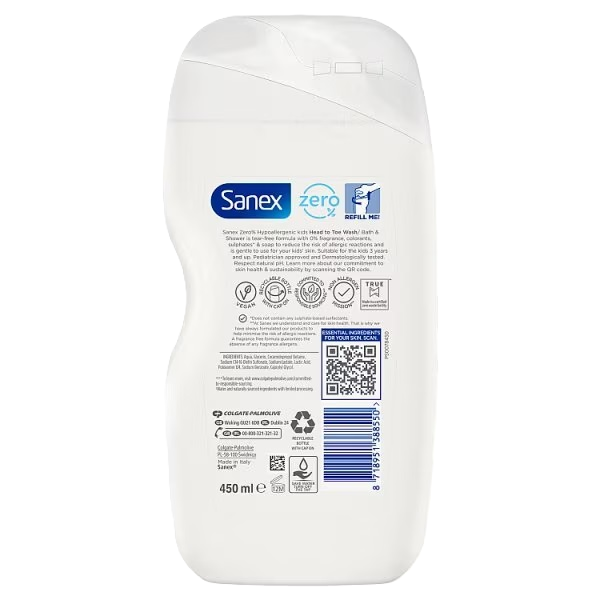 Sanex Zero% Kids Head to Toe Wash 450ml - Image 2
