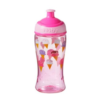 Nuby Super Slurp Tritan Freeflow Kids Cup - 18m+ BPA Free (Pink ice Cream)