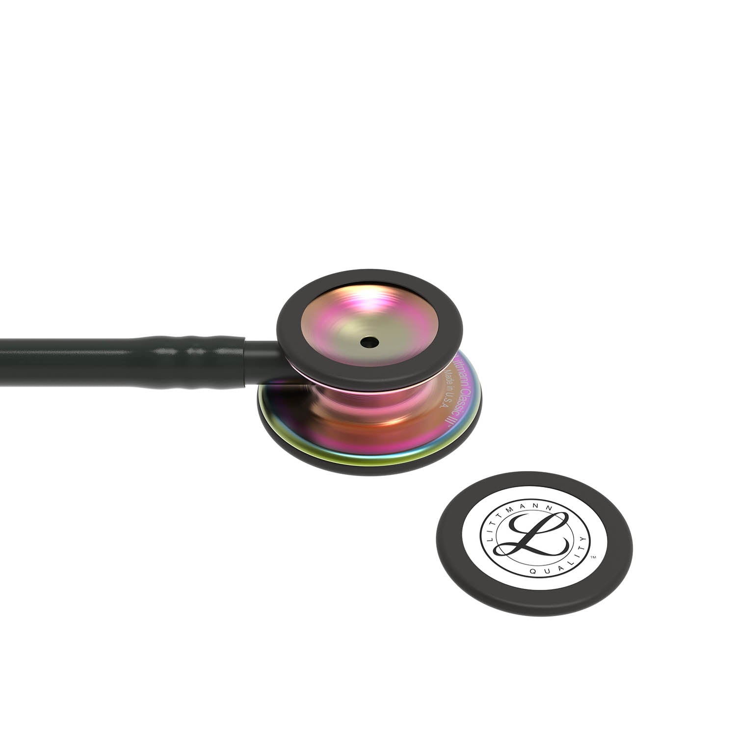 3M Littmann Classic III Monitoring Stethoscope: Black - Rainbow Finish 5870 - Image 5