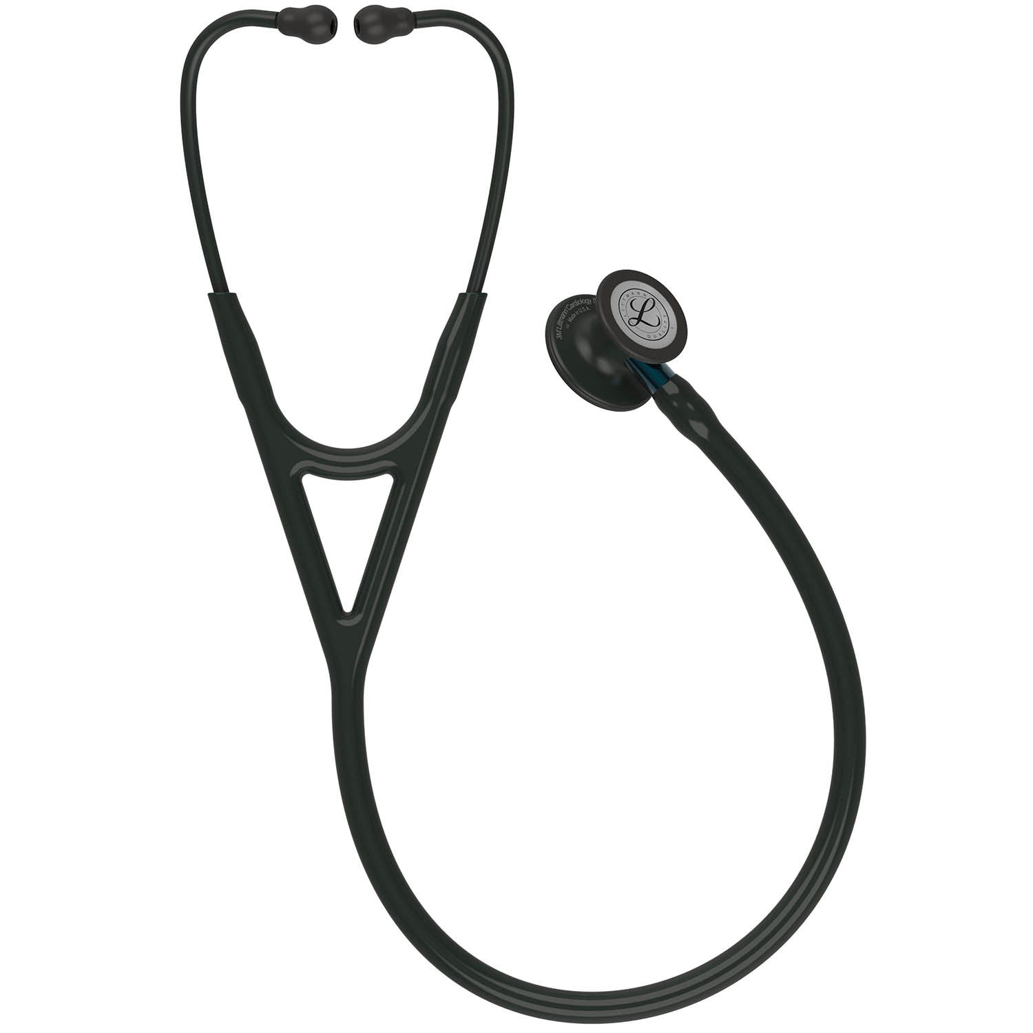 3M Littmann Cardiology IV Diagnostic Stethoscope: Black & Black - Blue Stem 6201 - Image 6