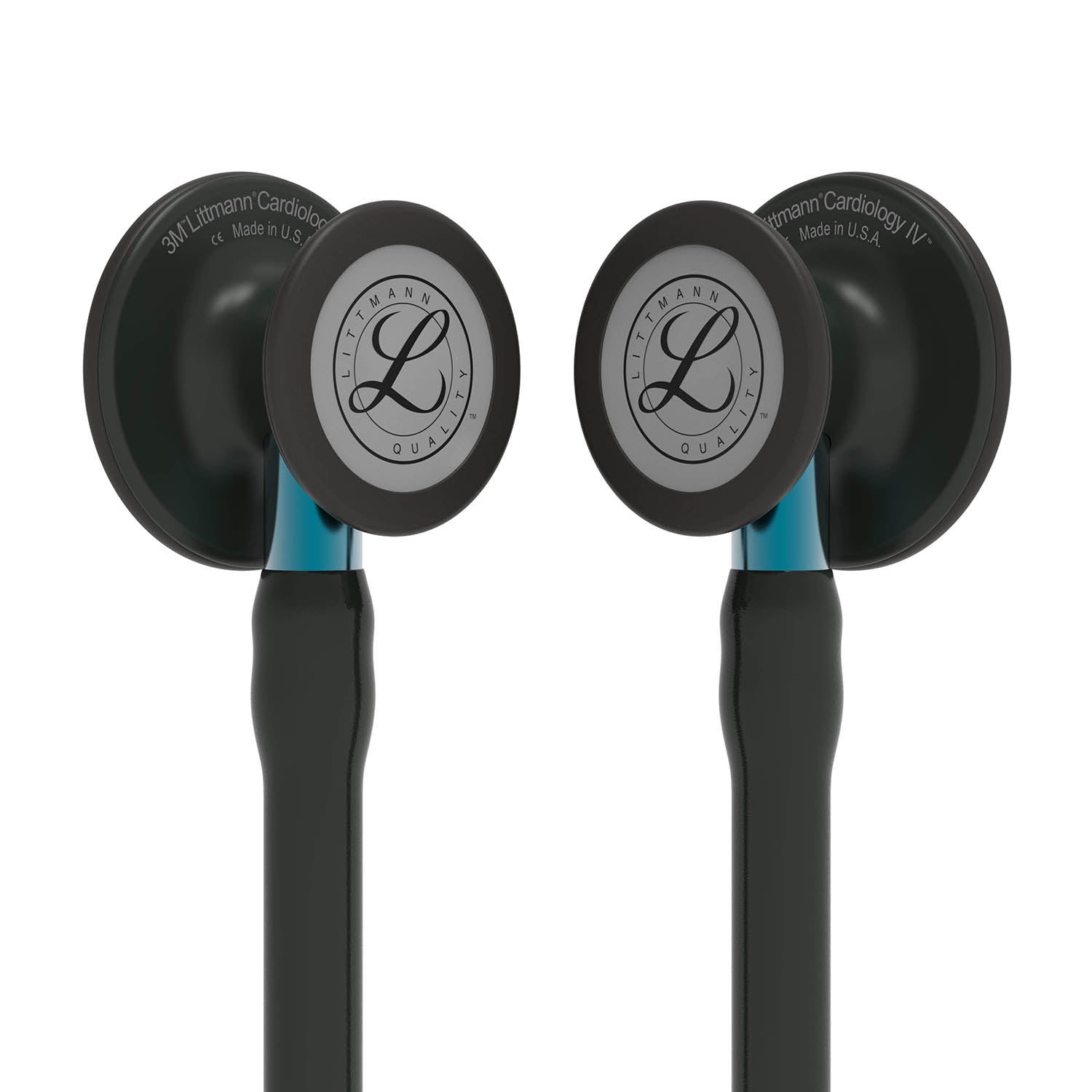 3M Littmann Cardiology IV Diagnostic Stethoscope: Black & Black - Blue Stem 6201 - Image 5