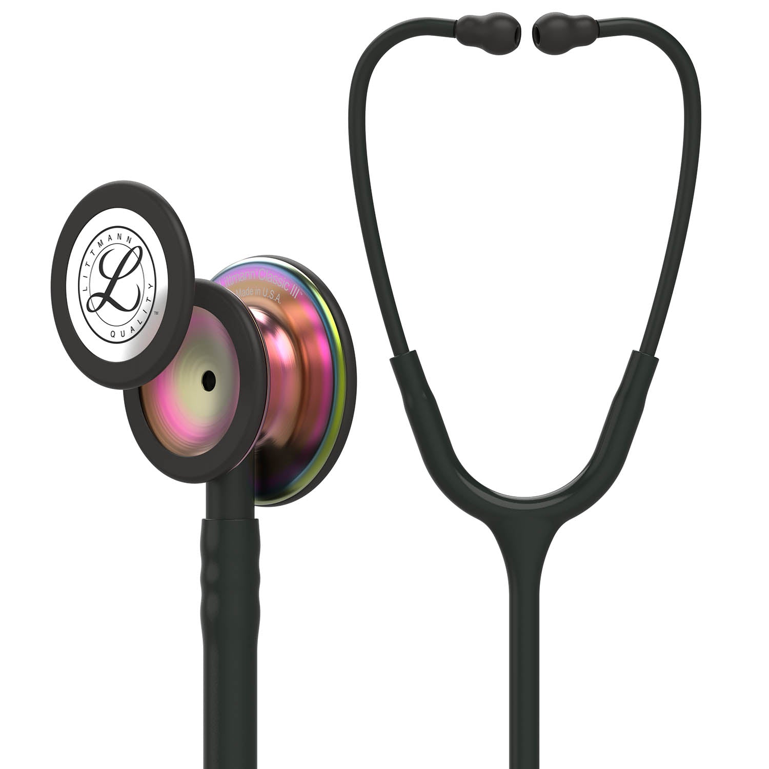 3M Littmann Classic III Monitoring Stethoscope: Black - Rainbow Finish 5870