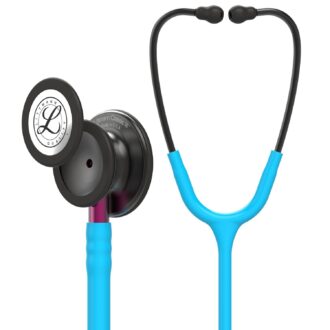 3M Littmann Classic III Monitoring Stethoscope: Smoke & Turquoise - Pink Stem 5872
