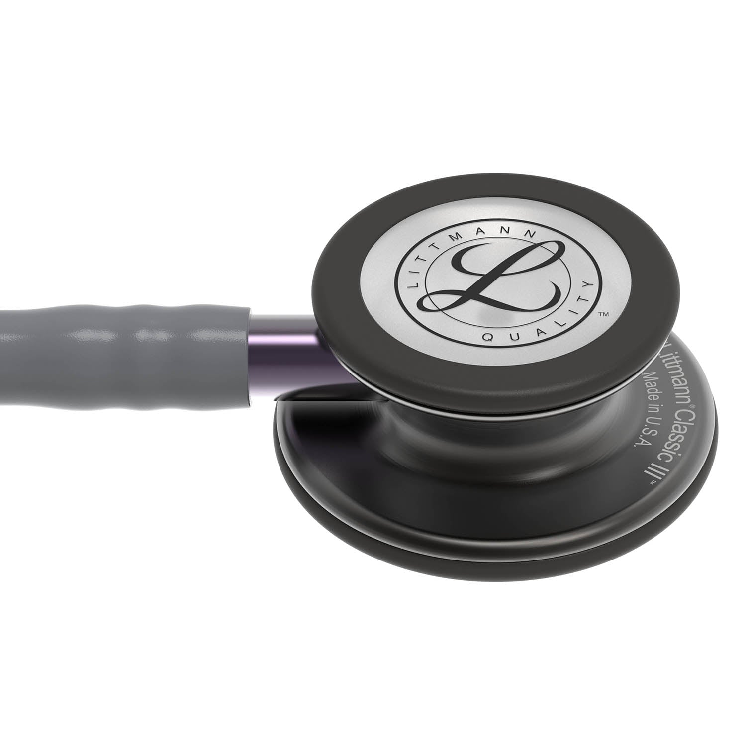 3M Littmann Classic III Monitoring Stethoscope: Smoke & Gray - Violet Stem 5873 - Image 6