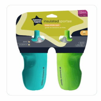 Tommee Tippee Insulated Sportee Toddler Water Bottle (Blue/Green)