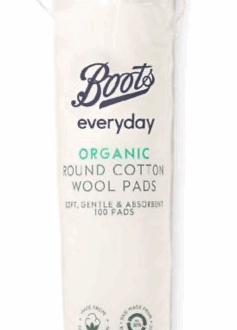 Boots Everyday Organic  Round Cotton Wool Pads 100 pads
