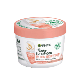Garnier Body Superfood, Hydra Sensitive Body Cream Oat Milk & Probiotic Derived Fractions 380ml