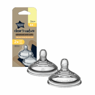 Tommee Tippee Advanced Anti-Colic Med Flow Teats 2 per pack 3M+