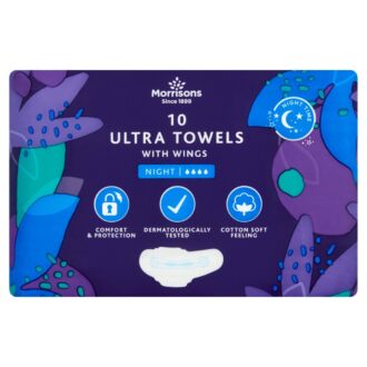 Morrisons Night Time Ultra Towels with Wings 10 per pack