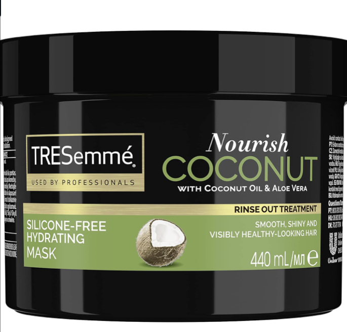 TRESemmé Nourish Coconut Hydrating Mask rinse-out hair treatment with Coconut Oil & Aloe Vera for smooth, shiny, healthy-looking hair 440 ml