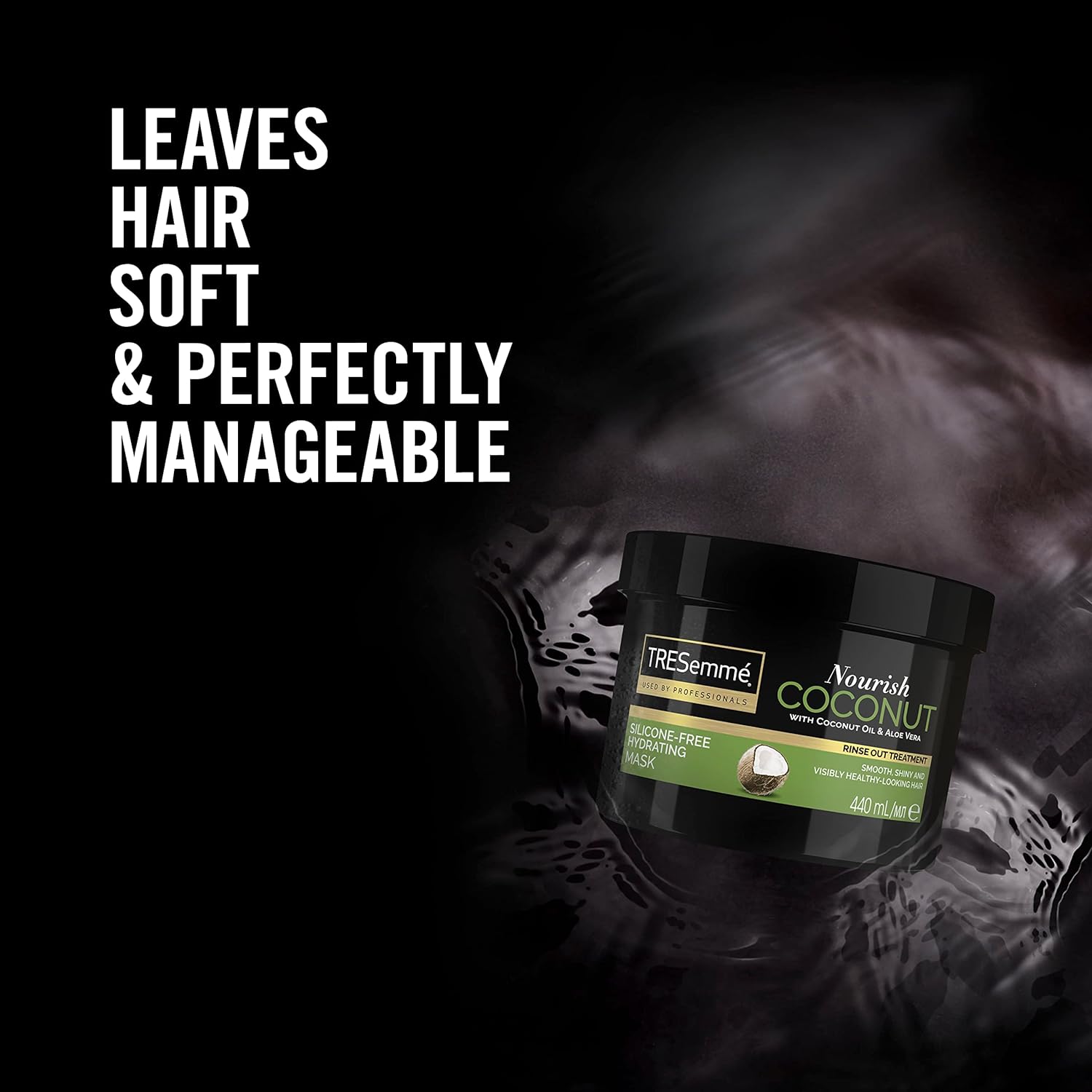 TRESemmé Nourish Coconut Hydrating Mask rinse-out hair treatment with Coconut Oil & Aloe Vera for smooth, shiny, healthy-looking hair 440 ml - Image 3