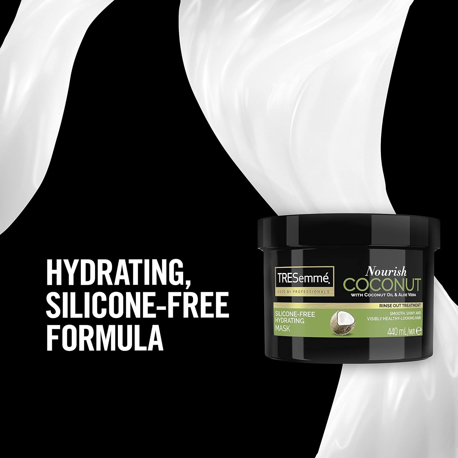 TRESemmé Nourish Coconut Hydrating Mask rinse-out hair treatment with Coconut Oil & Aloe Vera for smooth, shiny, healthy-looking hair 440 ml - Image 5